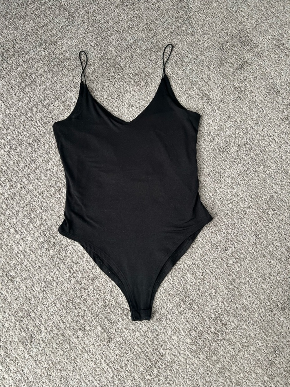 gaze Black V-Neck Spaghetti Strap Bodysuit